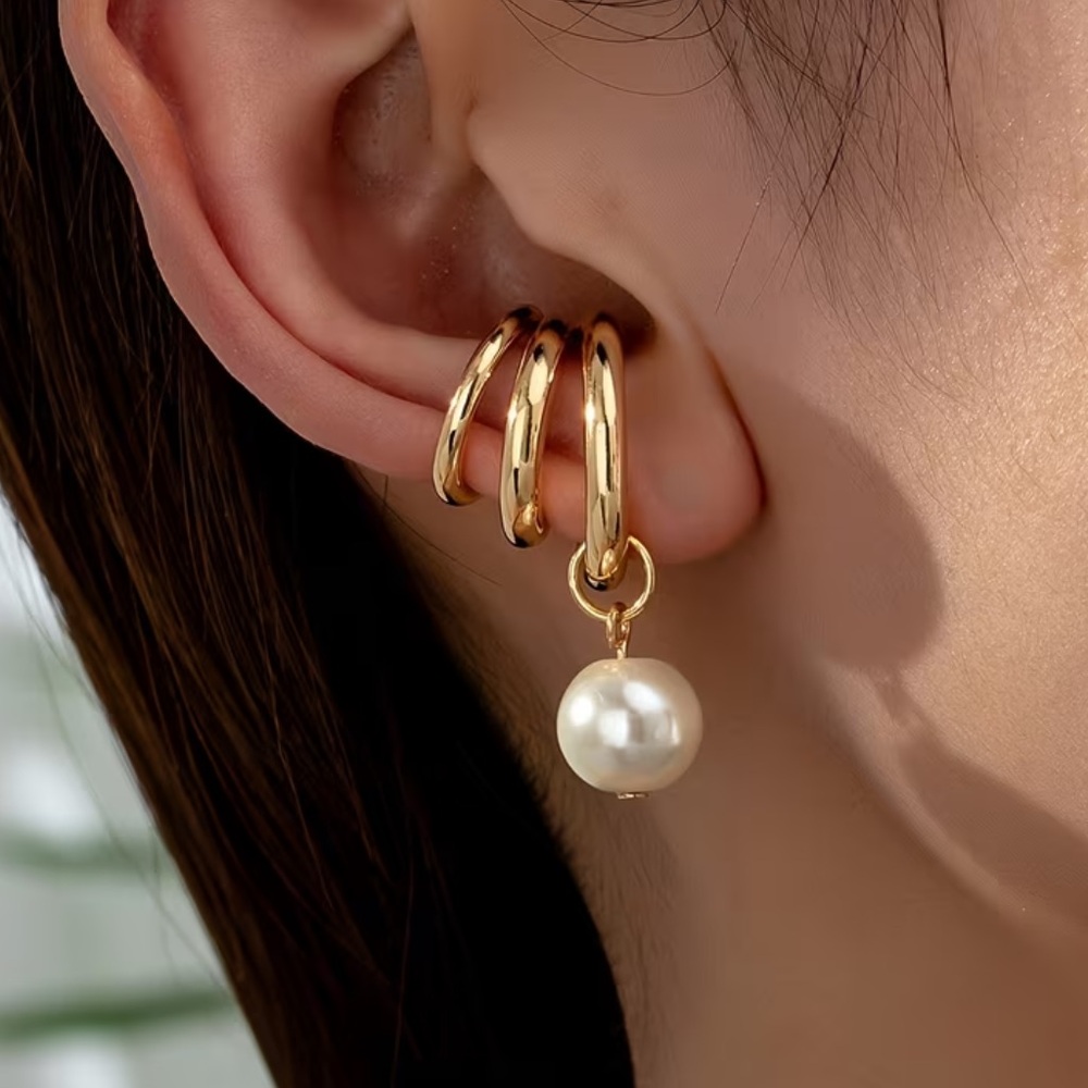 Pearl Drop Ear Cuff #2421 - Picture 3 of 4